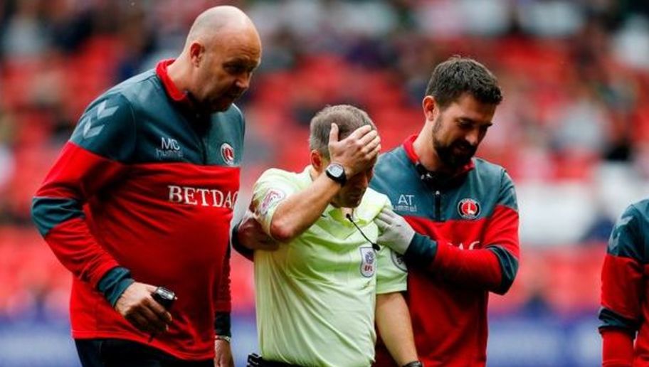 Referee Left Motionless on the Pitch After Horror Collision With Charlton Player