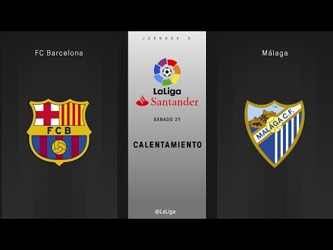 Calentamiento FC Barcelona vs Málaga