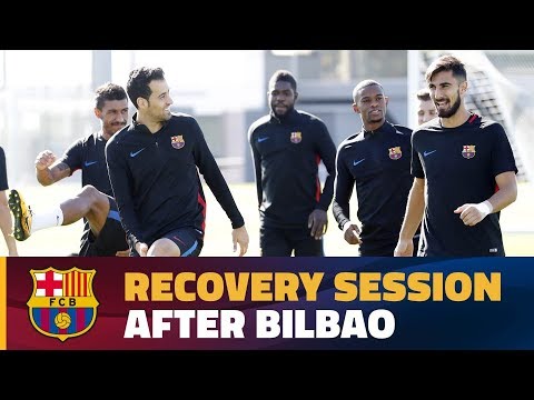 Recovery training session after the match in Bilbao