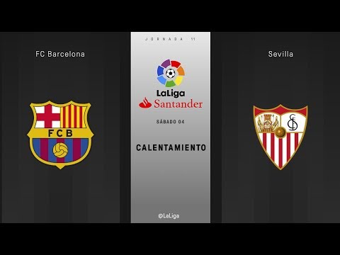 Calentamiento FC Barcelona vs Sevilla