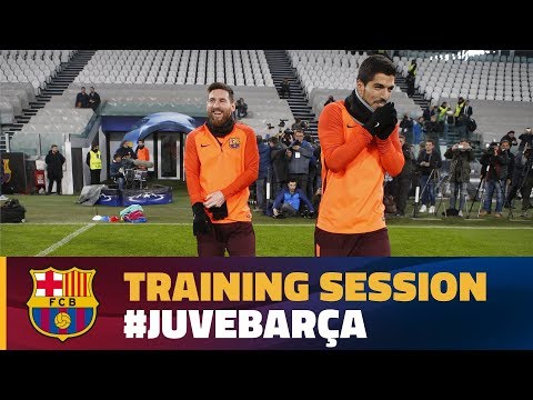 Barça's training session at Juventus Stadium