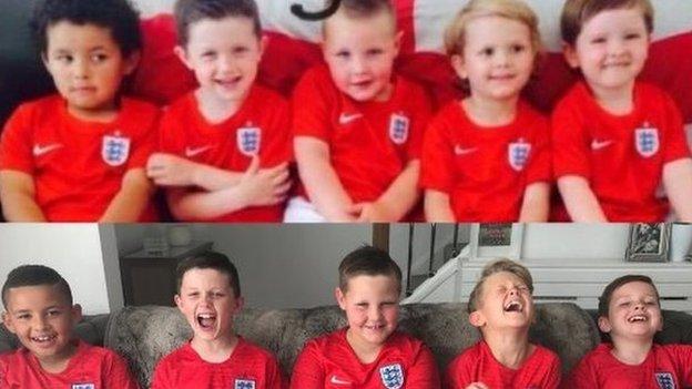 World Cup: England fans and eight-year-old best mates 'loving their third World Cup together'