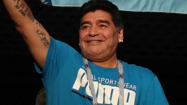 Diego Maradona 'fine' after being seen by doctor during World Cup match