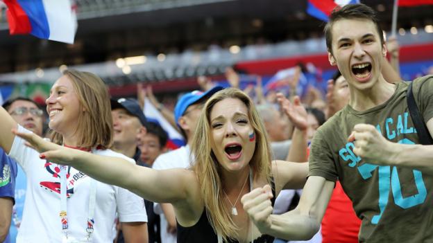 World Cup 2018: Wild celebrations across Russia after hosts beat Spain