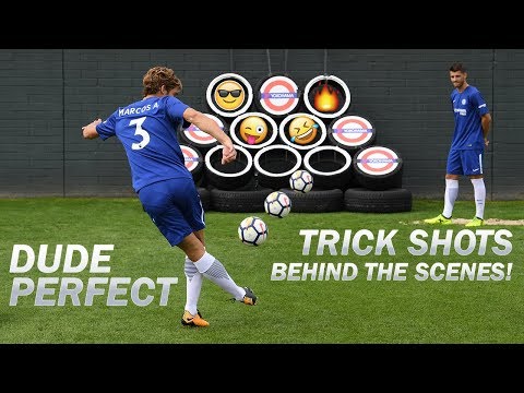 Dude Perfect Trick Shots | Exclusive Behind The Scenes with Morata, Alonso, Cahill, Courtois & Luiz!