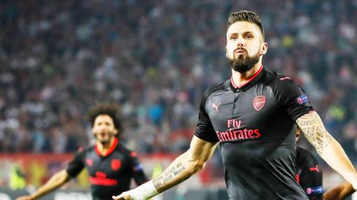 Giroud's acrobatic finish downs Red Star