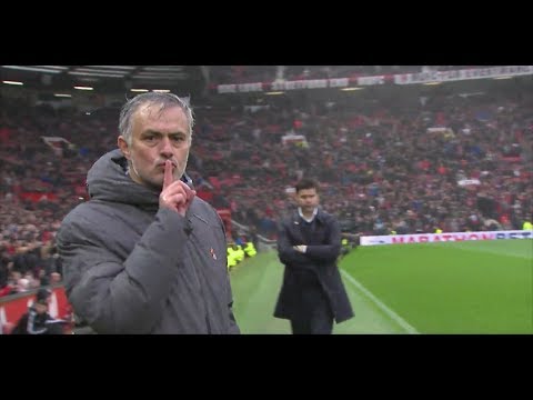 Jose Mourinho ssh's the camera after final whistle vs Tottenham
