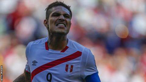Peru captain Guerrero fails drugs test and will miss World Cup play-off