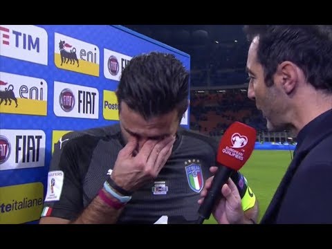 Buffon crying after Italy are out of the World Cup