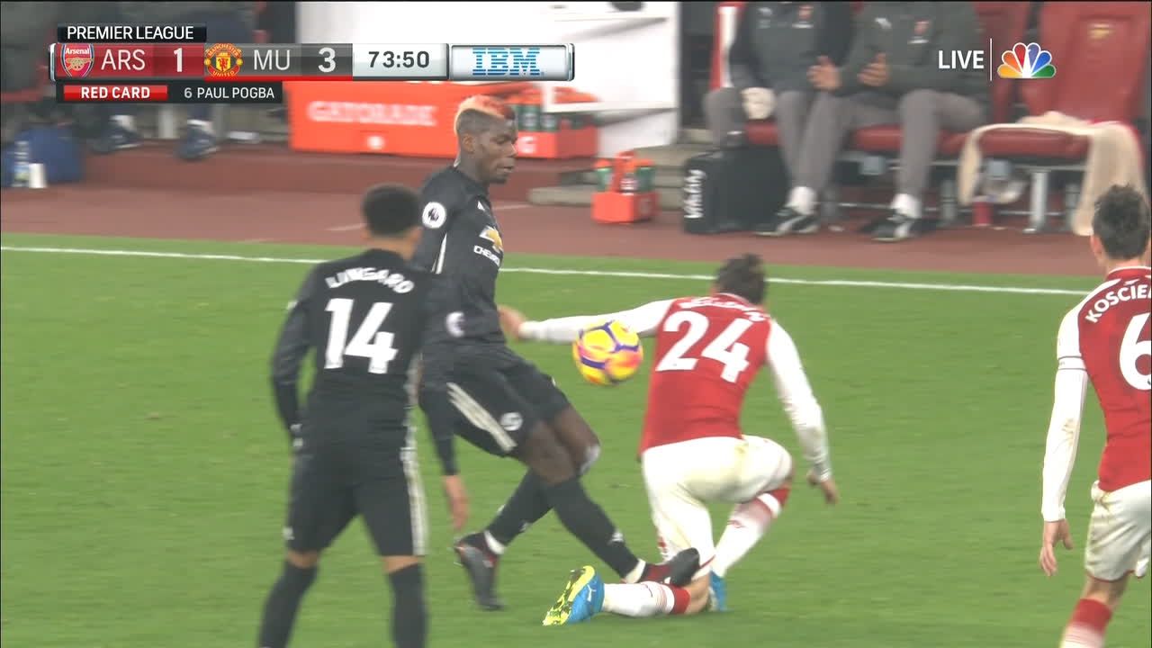 Pogba's red impacts Man United on derby day