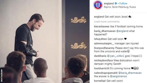 'Punching the air is not an option' - England boss Southgate dislocates shoulder while running