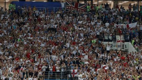 World Cup 2018: Fifa warns FA over England fans' chants during Croatia defeat