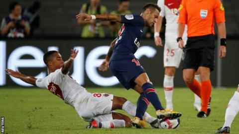 Neymar a substitute as PSG beat Monaco in French Super Cup
