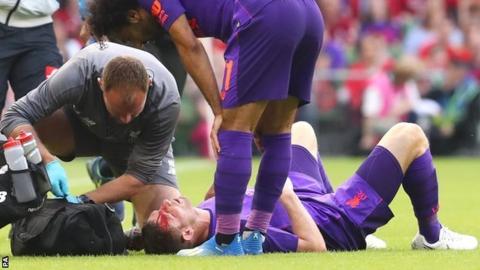 Liverpool's Milner has 15 stitches in 'crazy cut' to head