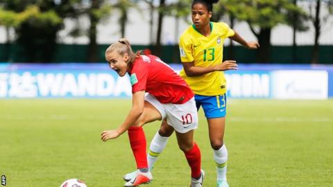 Under-20 Women's World Cup: England denied by late Brazil equaliser