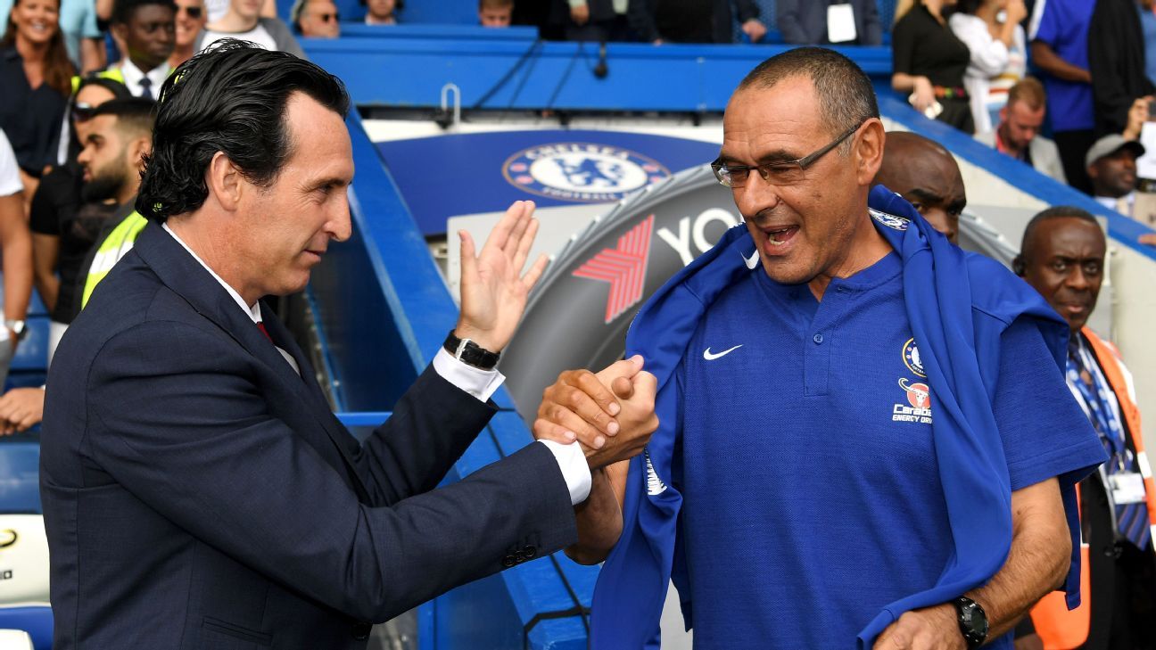Maurizio Sarri has advantage over Unai Emery in top-four battle