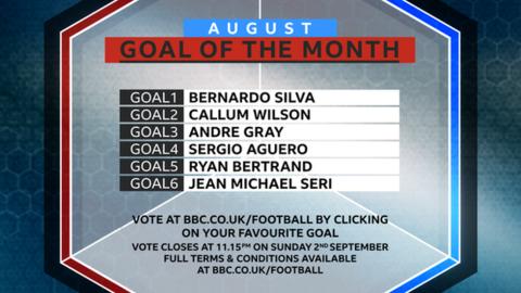 Goal of the month: Vote for your favourite from August