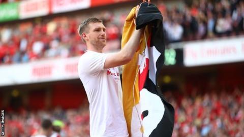 Ex-Arsenal captain Mertesacker was 'relieved' not to play in final year