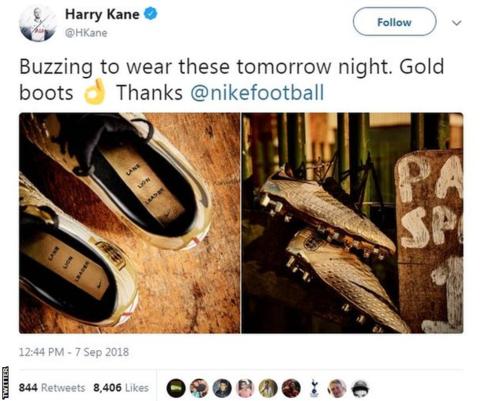 England captain Kane to wear golden boots against Spain