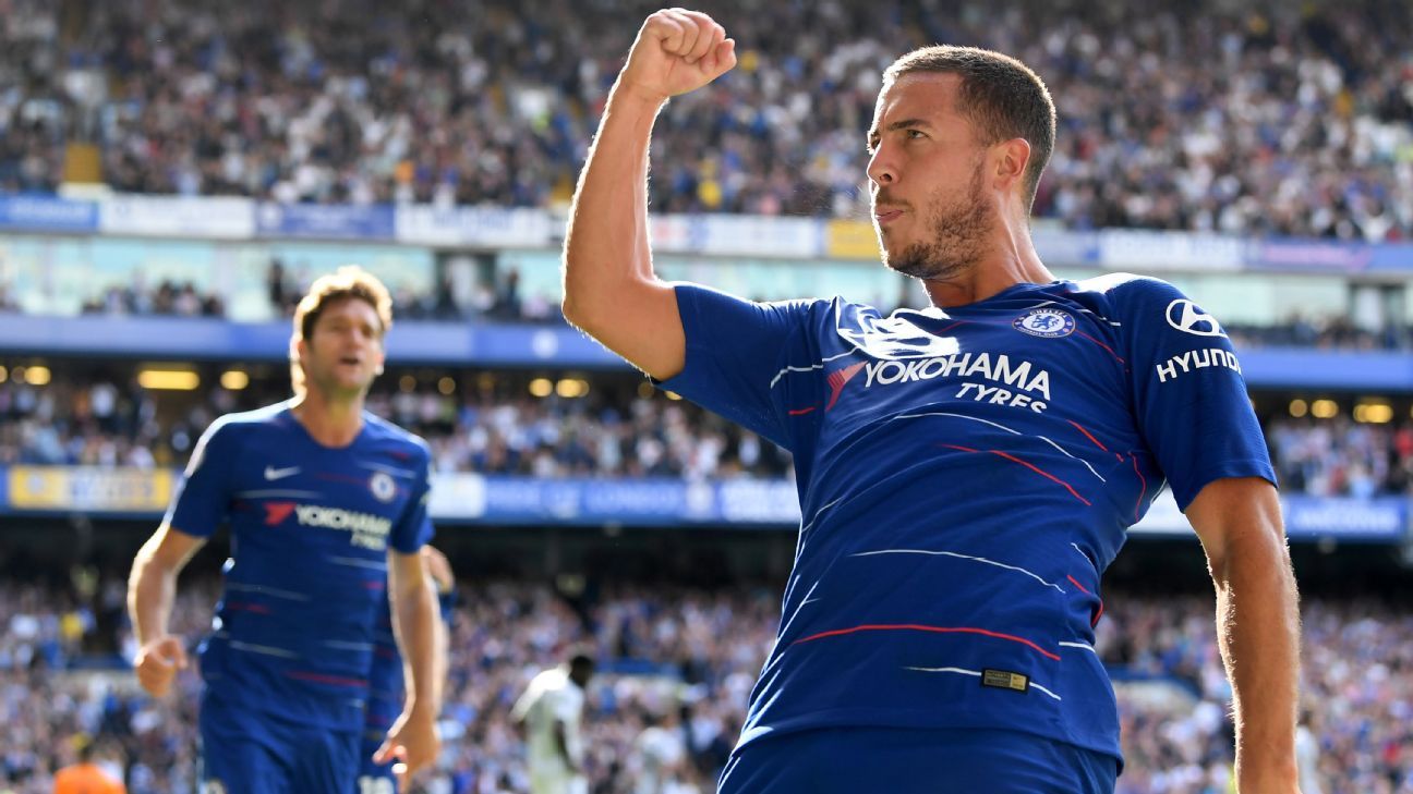 Eden Hazard thriving, scoring more goals in new wide forward role under Maurizio Sarri