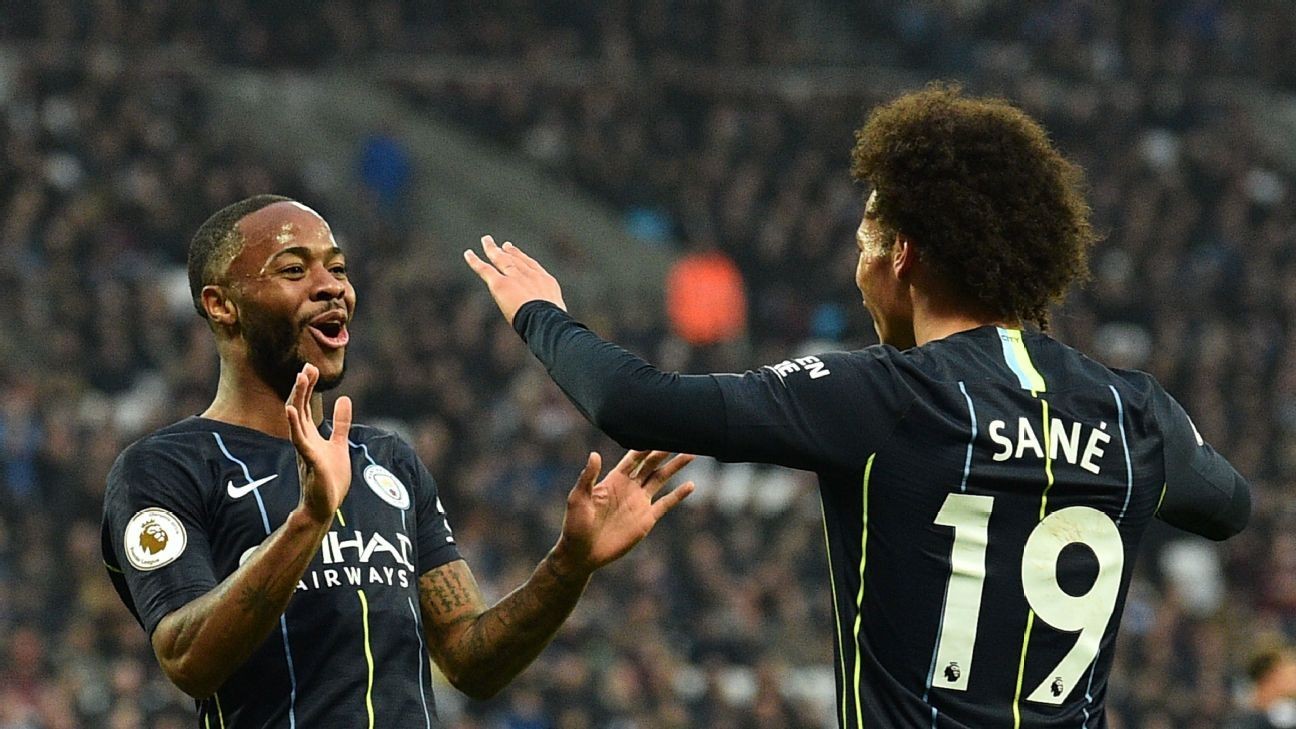 Leroy Sane, Raheem Sterling combine to carve open listless West Ham
