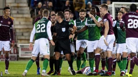 Hearts & Hibs cited for 'confrontation' during Edinburgh derby