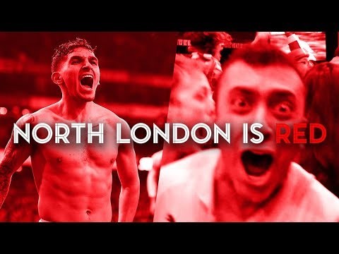 Arsenal fans celebrate north London derby victory
