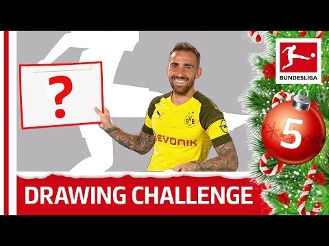 Alcacer, Hazard & Co. Draw The Bundesliga Logo - Bundesliga 2018 Advent Calendar 5