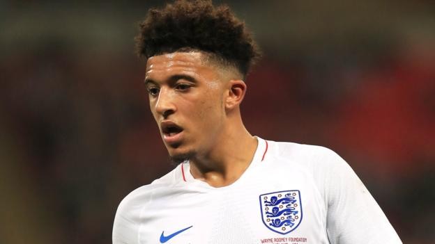 England winger Jadon Sancho's value rises 806% to £79.44m in three months