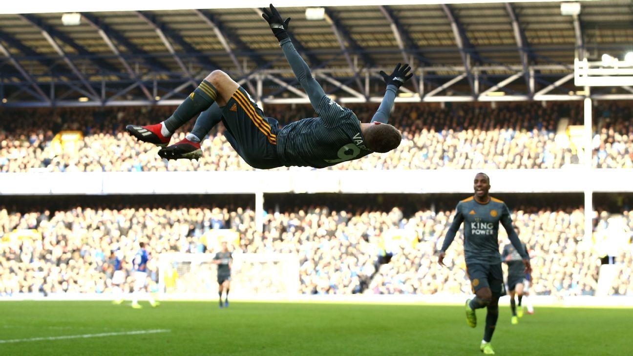 Vardy strike helps Leicester see off Everton and climb to seventh