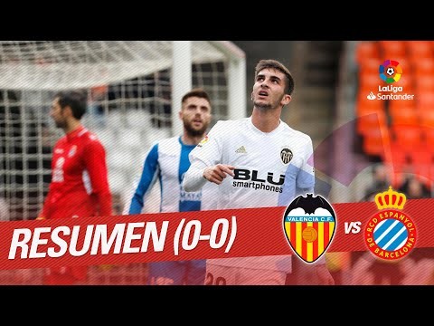 Resumen de Valencia CF vs RCD Espanyol (0-0)