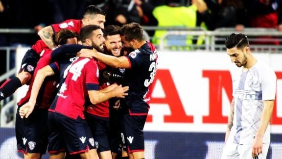 Inter lose at Cagliari in blow to top-four hopes