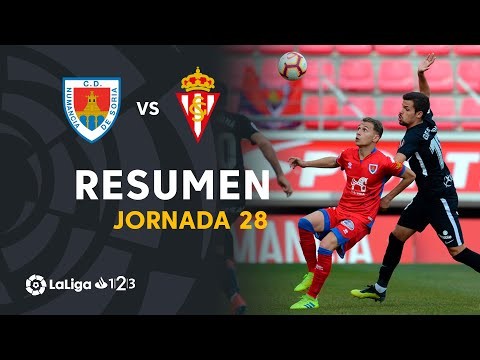 Resumen de CD Numancia vs Real Sporting (1-2)