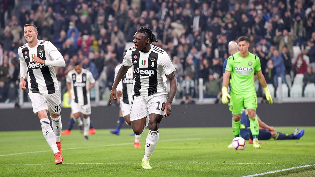 Juventus thrash Udinese with brace by teenager Moise Kean