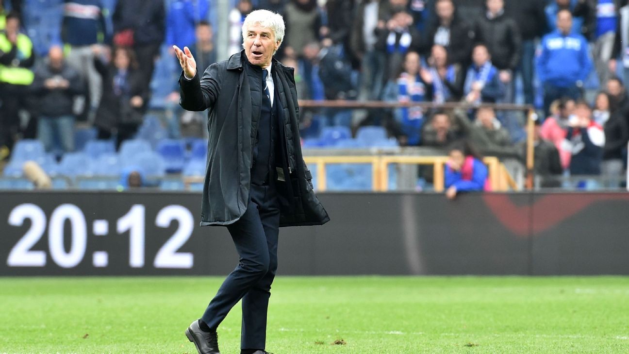 Atalanta boss Gasperini denies slapping Sampdoria official after sending off