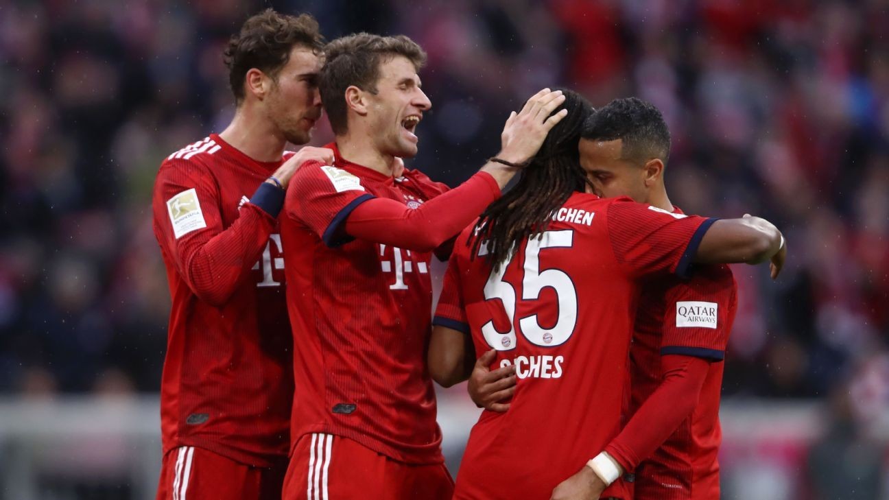 Bayern crush Wolfsburg 6-0 to take over Bundesliga lead