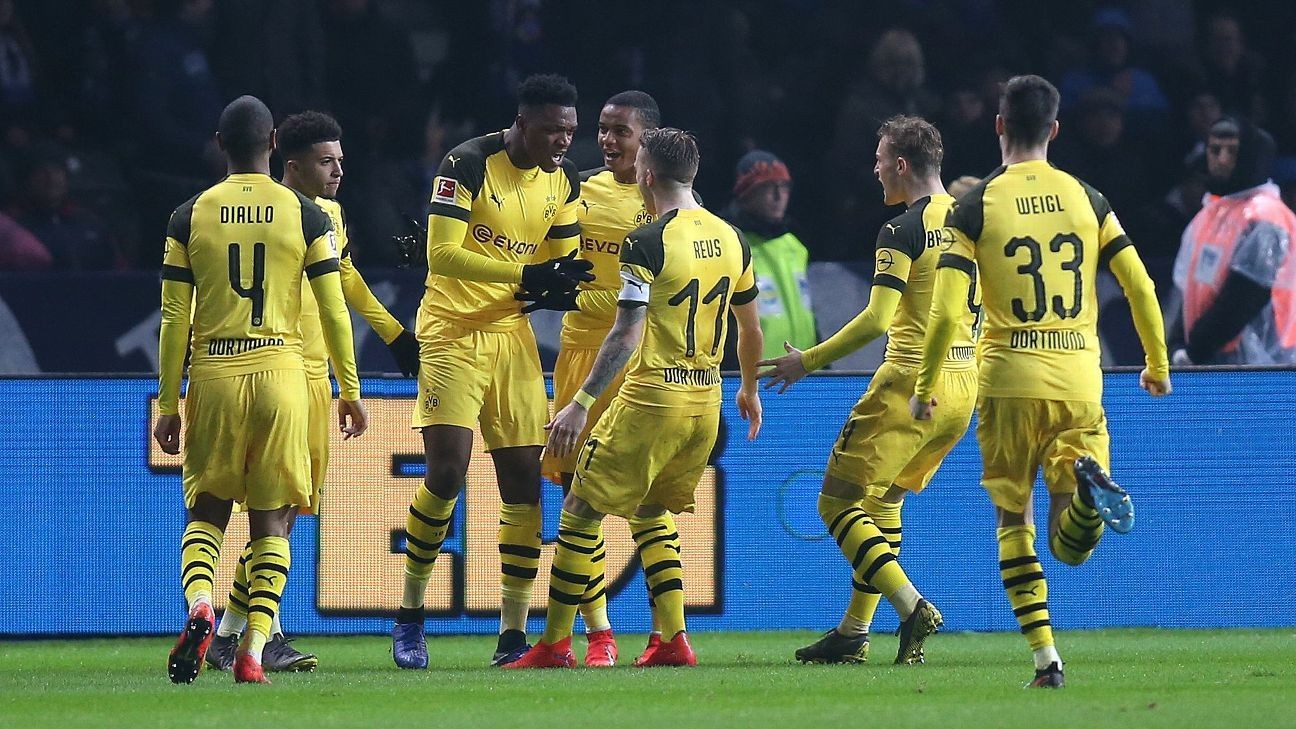 Borussia Dortmund return to top after comeback at Hertha Berlin