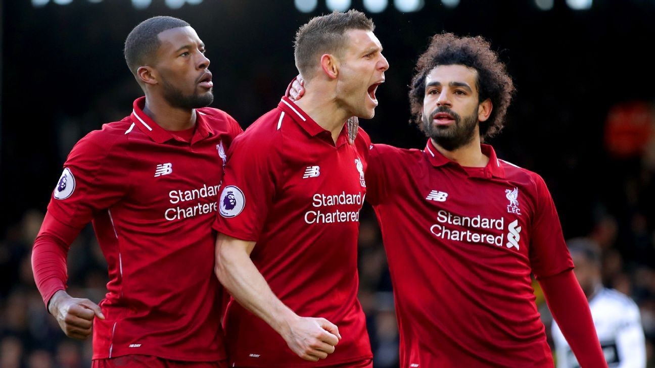 Liverpool top after Milner penalty spares Van Dijk, Alisson's blushes vs. Fulham
