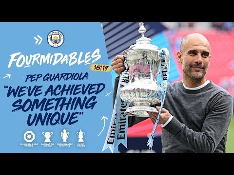PEP GUARDIOLA CELEBRATES ALL FOUR TROPHIES! | FA CUP | MAN CITY 6-0 WATFORD
