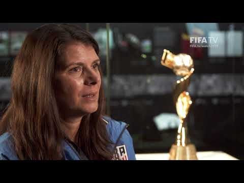 Legend Mia Hamm visits the FIFA World Football Museum in Paris