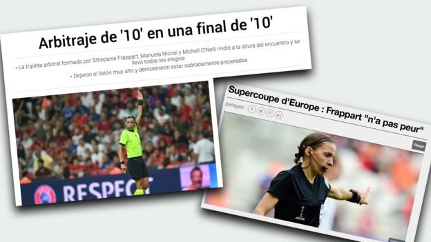 Stephanie Frappart: Europe's media hails history-making referee