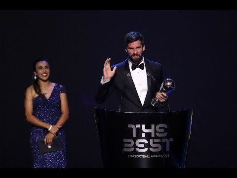 Alisson Becker reaction - The Best FIFA Men’s Goalkeeper 2019