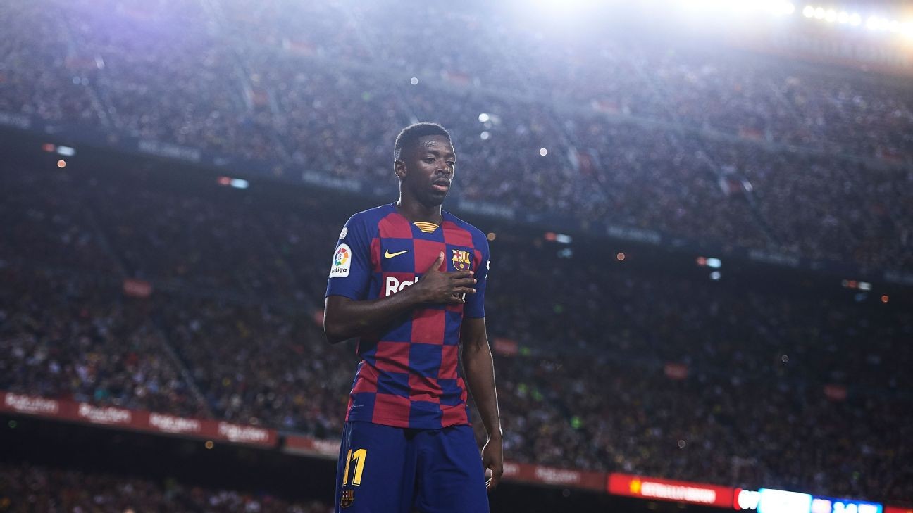 Barcelona's Dembele red-carded for calling ref 'very bad'