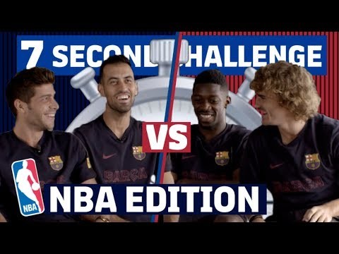 7 SECOND CHALLENGE 'NBA EDITION' | Roberto & Busquets vs Dembélé & Griezmann