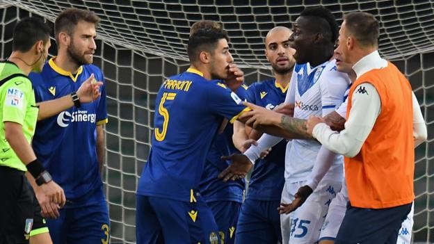 Hellas Verona 2-1 Brescia: Mario Balotelli threatens to walk off pitch after racial abuse from fans