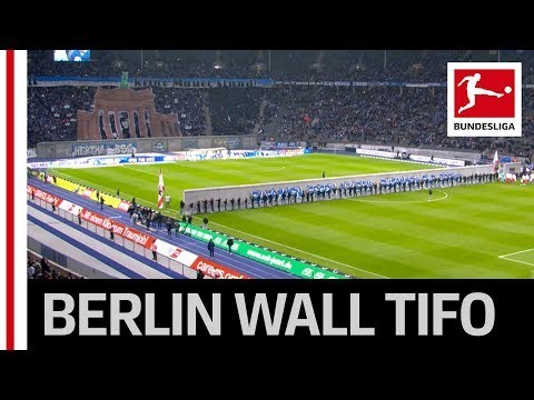 Incredible Tifo - Hertha Berlin Fans Recreate the Fall of the Berlin Wall