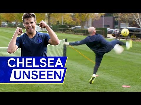 Azpilicueta v Marcos Alonso v Caballero In Ace Headers and Volleys Challenge! ?? | Chelsea Unseen