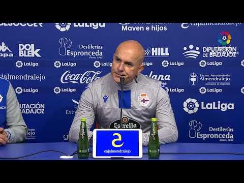 Rueda de prensa de  Luis César Sampedro tras el Extremadura UD vs RC Deportivo (2-0)