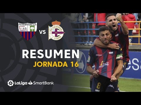 Resumen de Extremadura UD vs RC Deportivo (2-0)