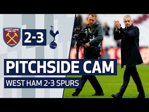 PITCHSIDE CAM | WEST HAM 2-3 SPURS | Unique angle of Mourinho's first Spurs win